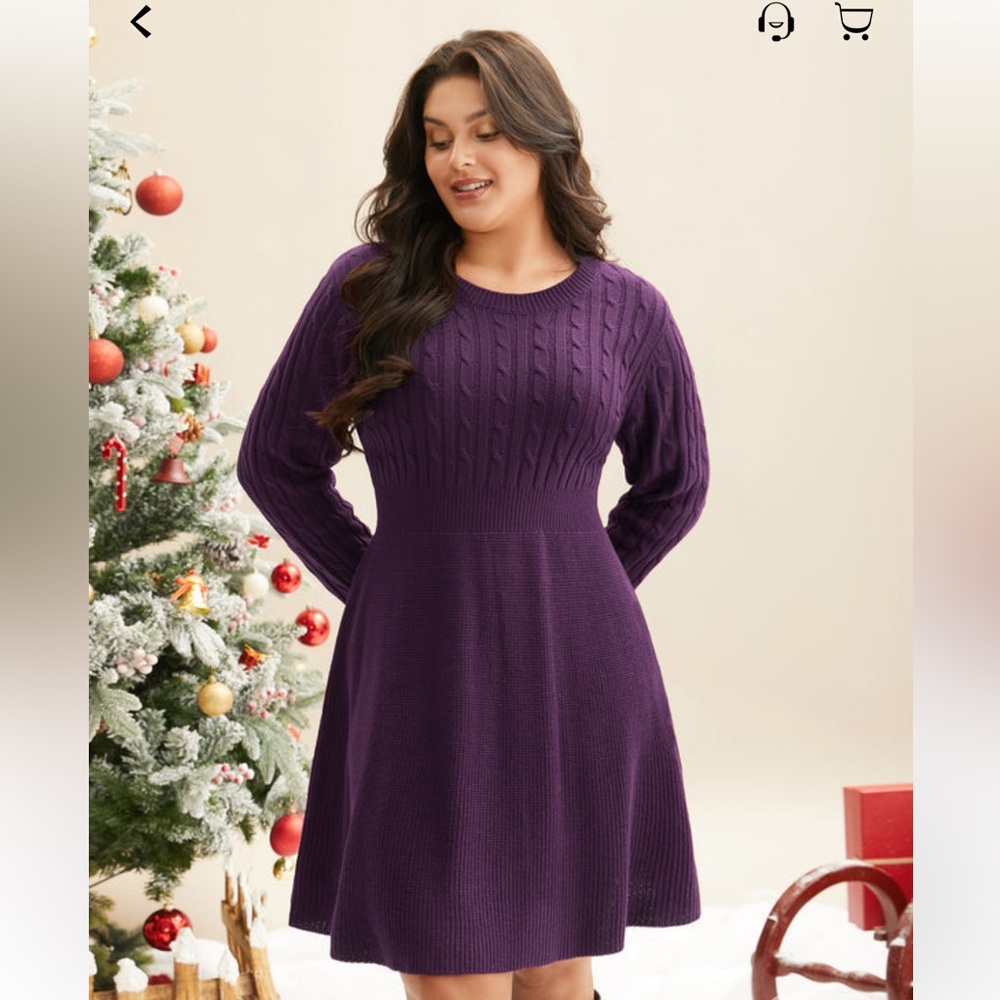 NWT BloomChic Cable Knit Fit-and-Flare Midi Sweater Dresses